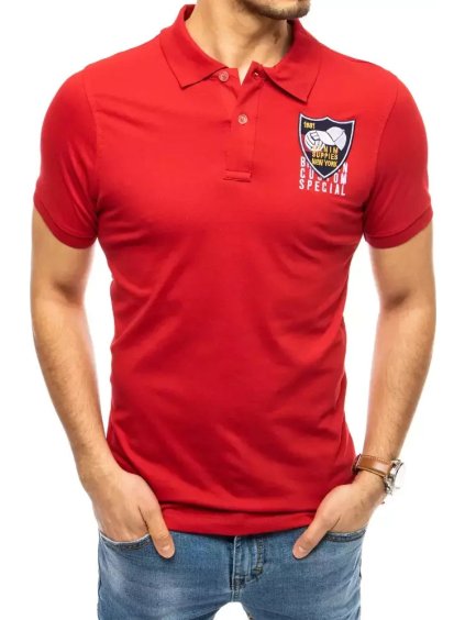 Červená polokošeľa s výšivkou