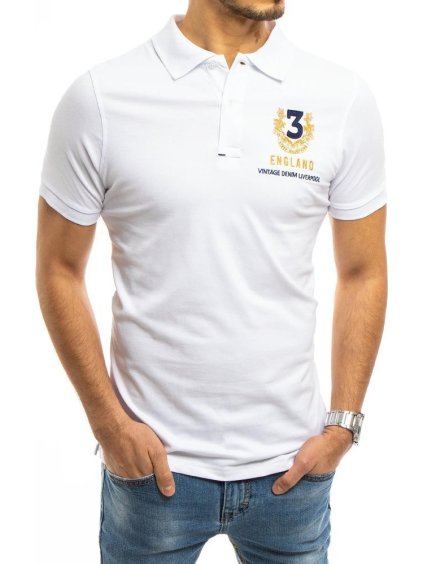 Biela pánska polokošeľa s výšivkou