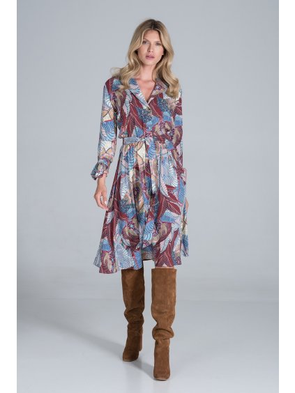 Farebné vzorované košeľové šaty