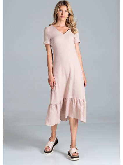 Béžové bavlnené šaty