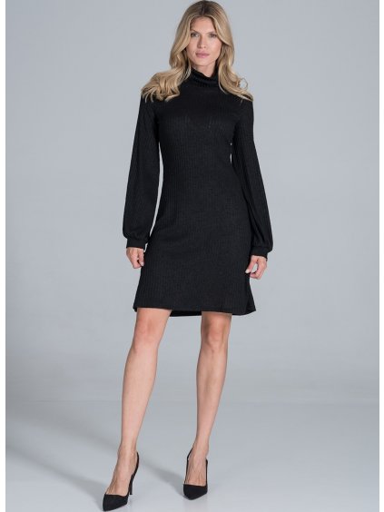 Čierne šaty s dlhými rukávmi