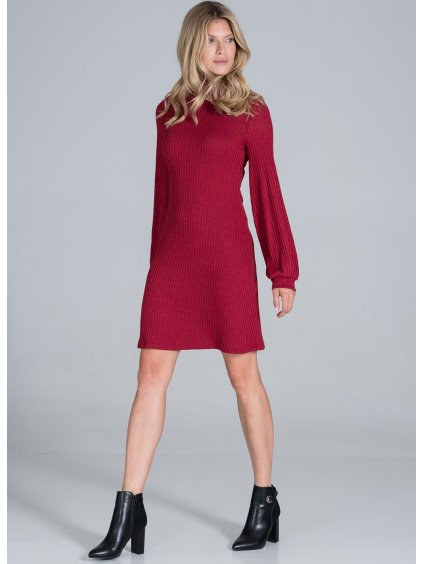 Červené šaty s dlhými rukávmi