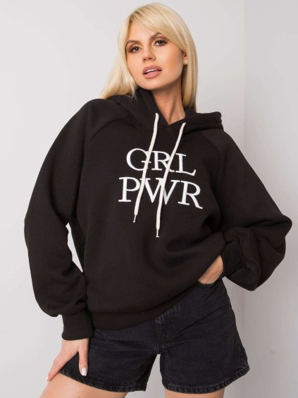 Čierna dámska mikina s nápisom