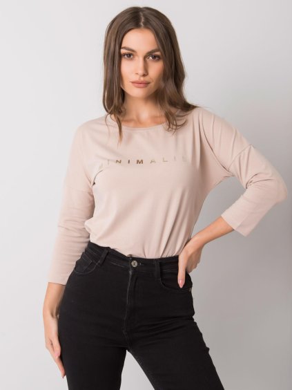 Béžové dámske tričko MINIMALIST