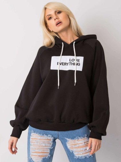 Čierna dámska mikina s nápisom