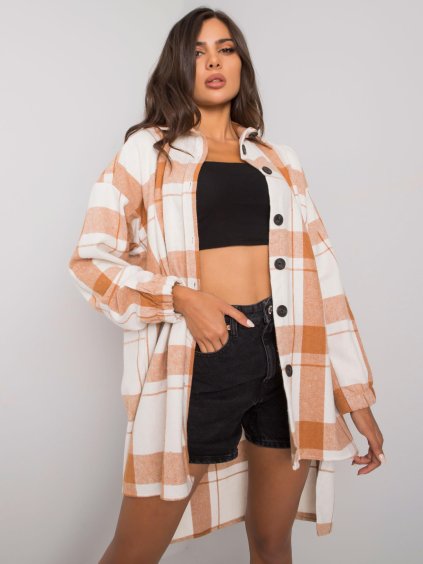 Bielo-karamelová károvaná košeľa Amerie