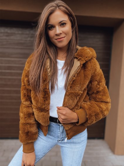 Hnedý dámsky kožúšok