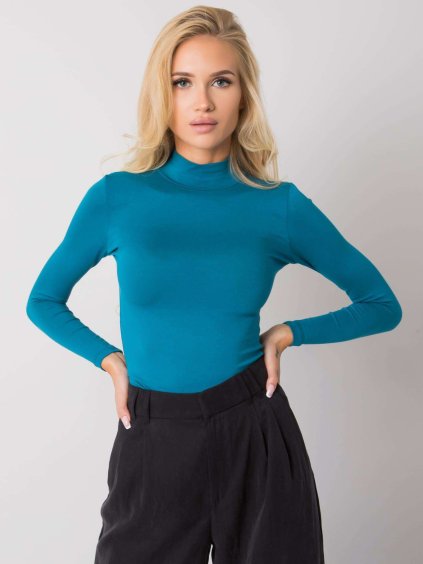 Petrolejové tričko so stojačikom