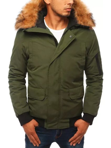 Khaki pánska zimná bunda