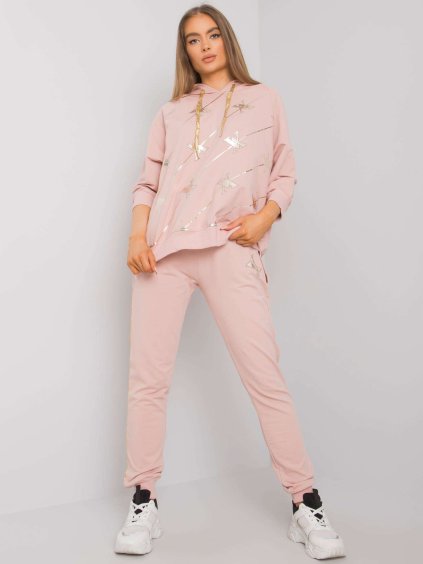 Svetloružová tepláková súprava s potlačou