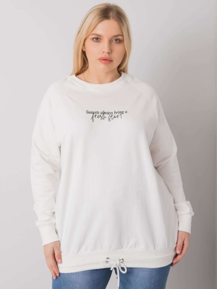 Smotanové dámske tričko so stiahnutím a s nápisom