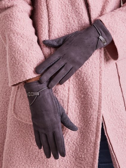 Tmavosivé dámske rukavice