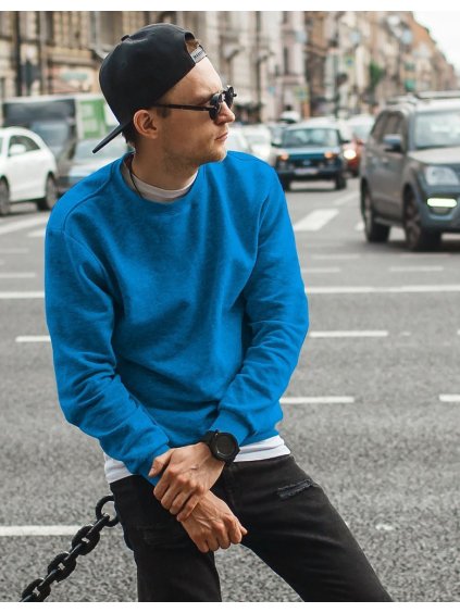 Pánska nebesky modrá mikina