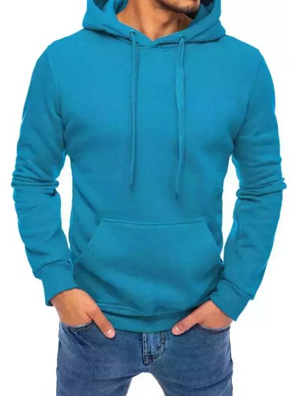 Modrá pánska mikina s kapucňou