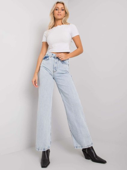 Svetlomodré dámske široké džínsové nohavice