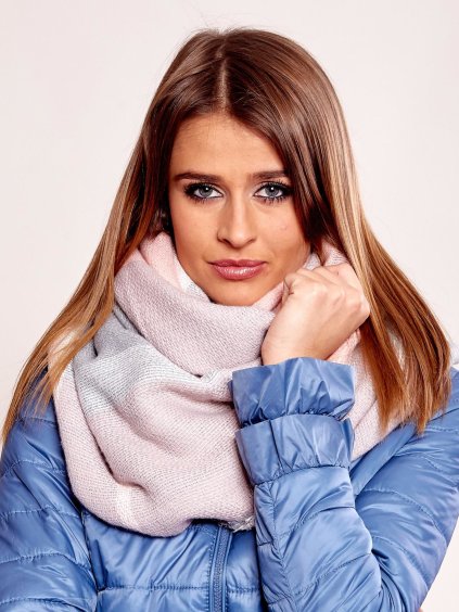 Broskyňovo-sivý šál