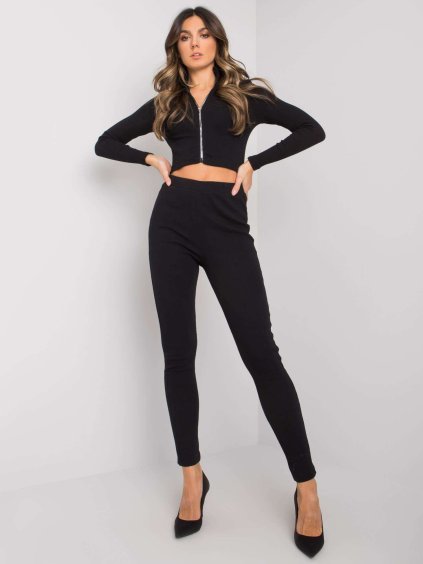 Čierna dámska súprava so zipsom