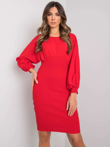 Červené šaty Violette s puzdrovou sukňou