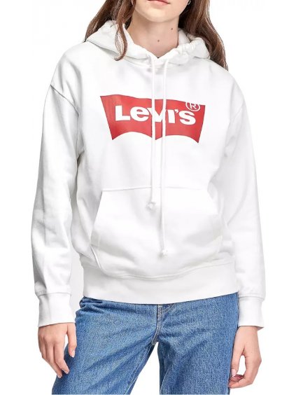 BIELA MIKINA LEVI'S GRAPHIC STANDARD HOODIE