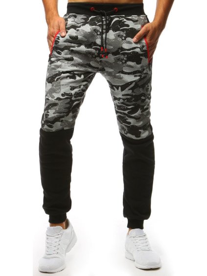 Šedé pánské maskáčové tepláky