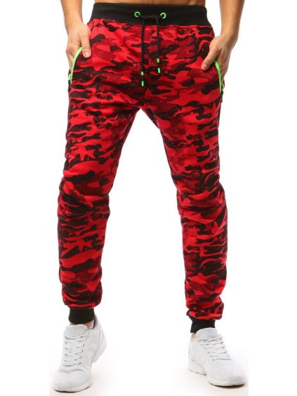 Červené pánske maskáčové tepláky