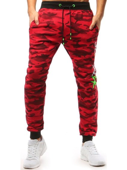 Červené pánske maskáčové tepláky