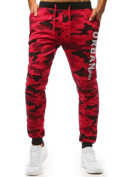 Červené pánske maskáčové tepláky