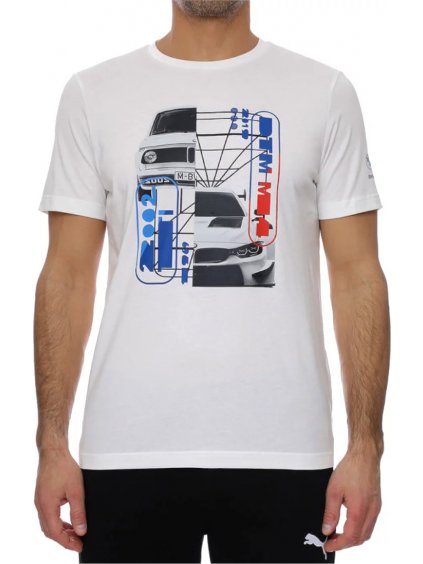 BIELE PÁNSKE TRIČKO PUMA BMW MOTORSPORT GRAPHIC TEE