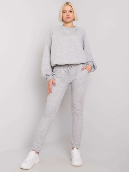 Svetlosivá dámska prešívaná tepláková súprava