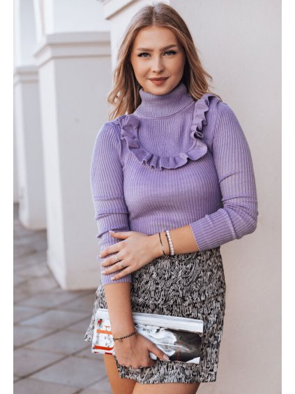 Fialový rolák s volánom NOAH