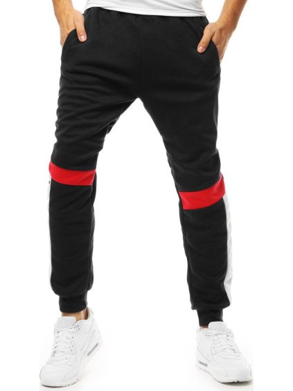 Čierne tepláky s farebnými vsadkami