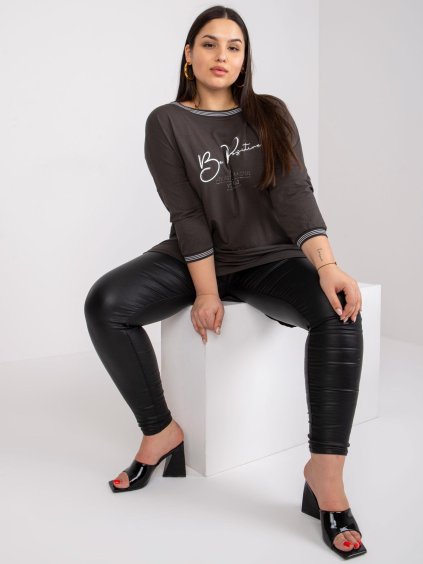Khaki tunika Blanche s nápisom "Be Positive"