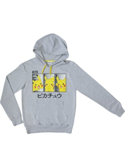 Sivá pánska mikina Pokemon Pikachu