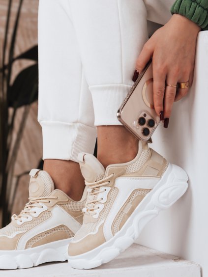 Béžové sneakersy so sieťkou TIRA
