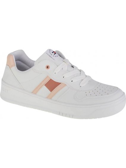 BIELE DÁMSKE TENISKY TOMMY HILFIGER LOW CUT LACE-UP SNEAKER