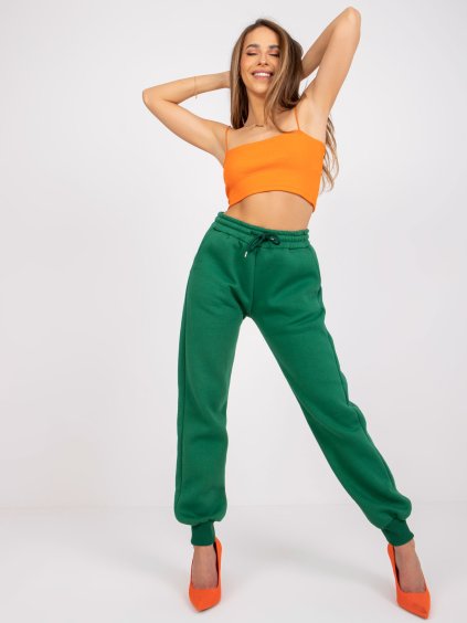 Tmavozelené basic tepláky Julia