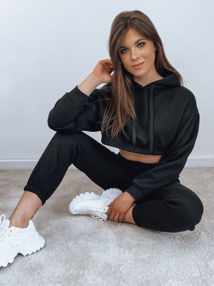 Čierna teplákovka SERINE s "crop" mikinou