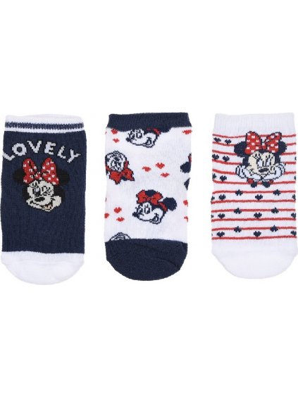 TROJBALENIE PONOŽIEK DISNEY BABY MINNIE MOUSE - MODRÁ/BIELA/ČERVENÁSOCKS SET