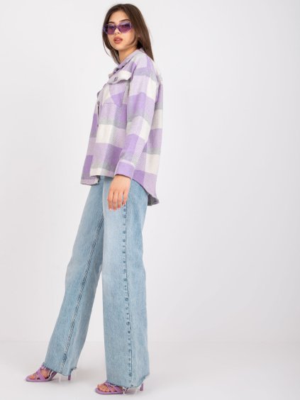 Svetlofialová dámska kockovaná košeľa