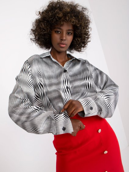 Bielo-čierna rebrovaná košeľa