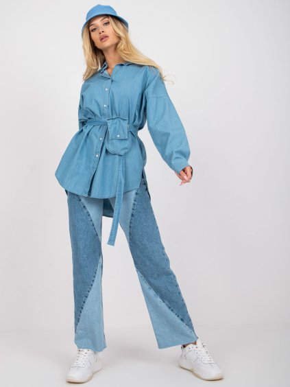 Svetlomodrá džínsová košeľa s opaskom