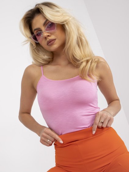 Ružové viskózové basic tielko