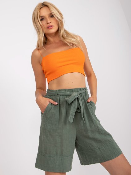 Khaki bavlnené šortky