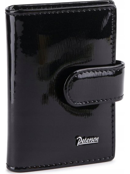 Peterson Čierne lesklé púzdro na vizitky
