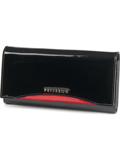 Peterson Čierna veľká kožená peňaženka Y003