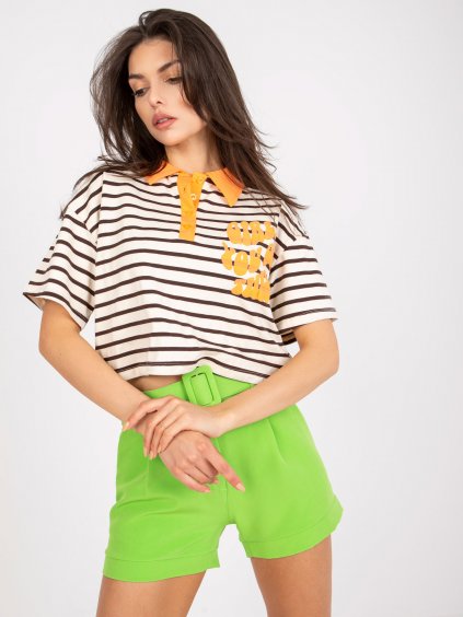 HNEDO-ŽLTÝ POLO CROP TOP "GIRL... YOU GOT THIS"