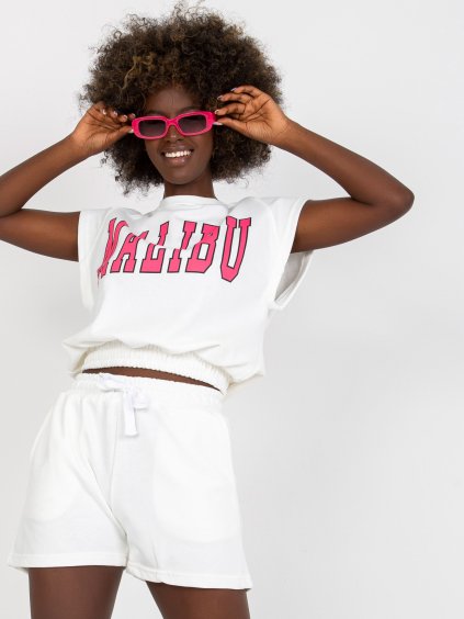 Biela krátka súprava kraťasov a trička MALIBU
