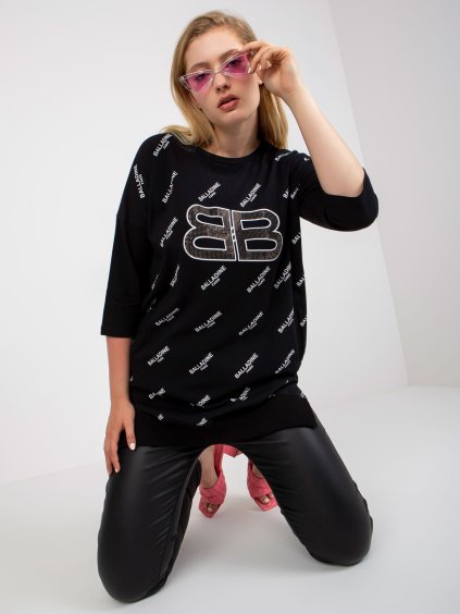 Čierne dlhšie tričko s potlačou