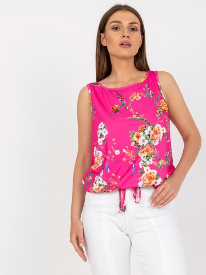 Fuchsiová blúzka s kvetinovým vzorom