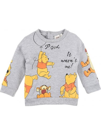 SIVÁ DOJČENSKÁ MIKINA WINNIE THE POOH